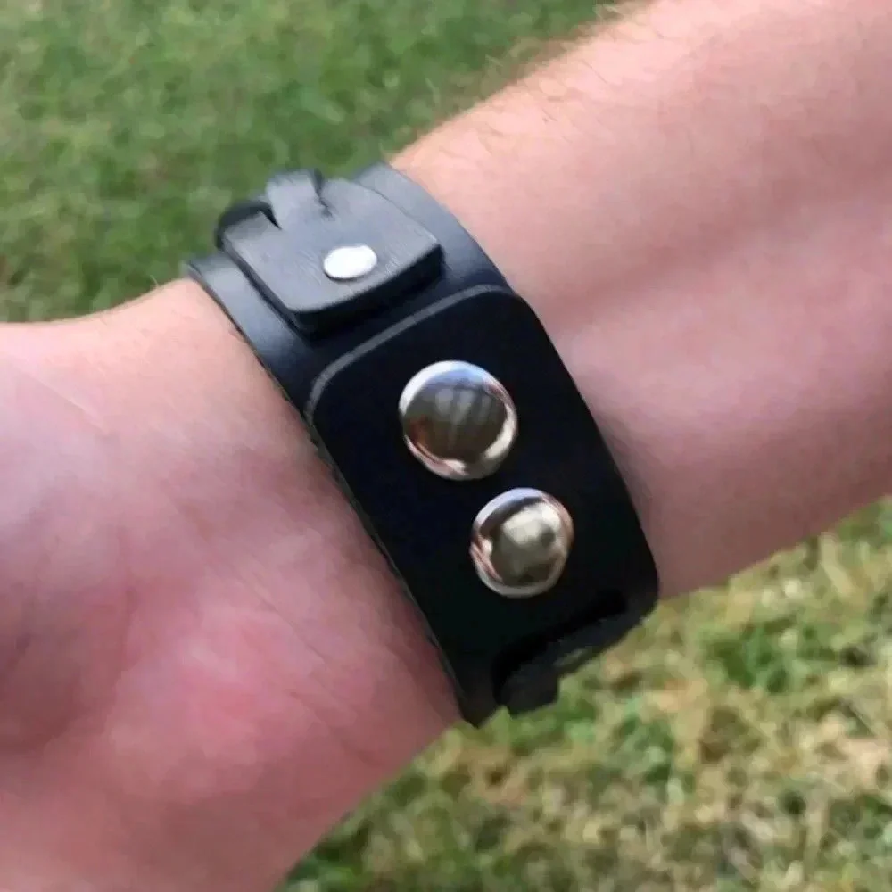 Handcrafted Leather Braided Snap Celtic Viking Pirate Cuff Black Bracelet